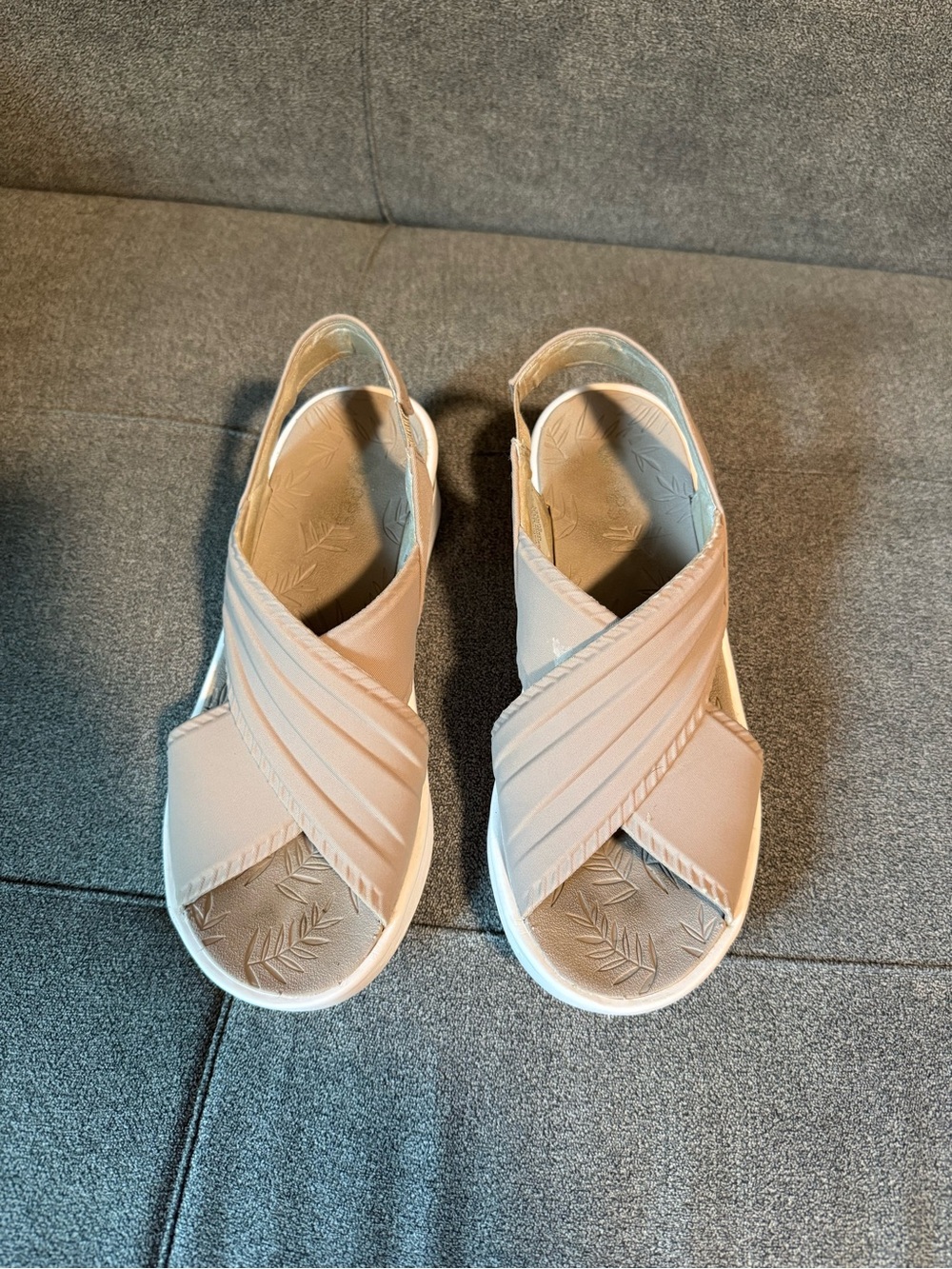 BareTraps Women's Crisscross Slingback Sandals - Beige